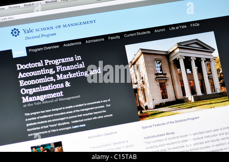 La Yale School of Management sito web, Università di Yale Foto Stock