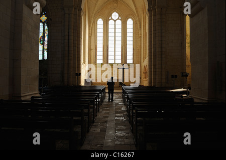 All'interno dell'abbazia di Sablonceaux, Charente Maritime dipartimento, Francia Foto Stock