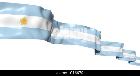 Bandiera argentina nastro in alto nel cielo. 3d concetto illustrazione Foto Stock