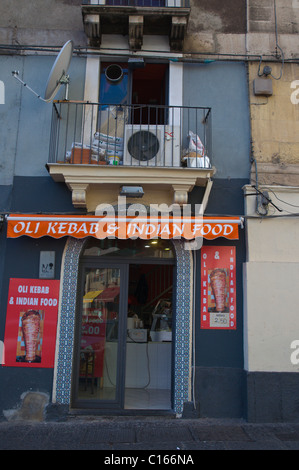 Kebab e un ristorante indiano centrale esterna Catania Sicilia Italia Europa Foto Stock