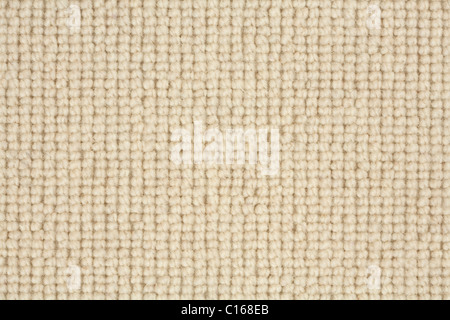 Dettaglio di un anello di pelo tappeto berbero in colore naturale Foto Stock