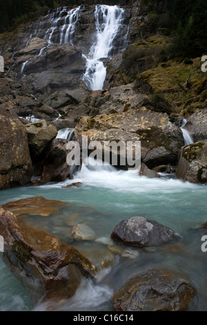 Cascata Grawa, Stubaital Valley, Tirolo del nord, Austria, Europa Foto Stock