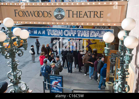 Il Foxwoods Theatre in Times Square a New York ad una matinée di anteprima di 'Uomo Ragno Spegnere il buio Foto Stock