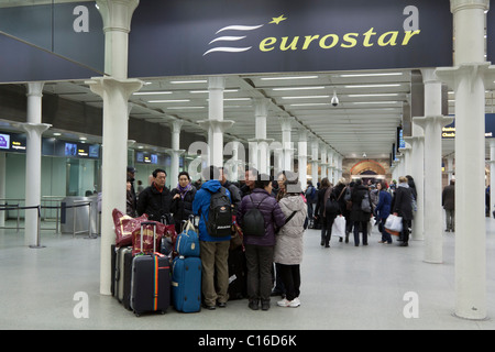 Eurostar partenze - Stazione di St Pancras - Londra Foto Stock