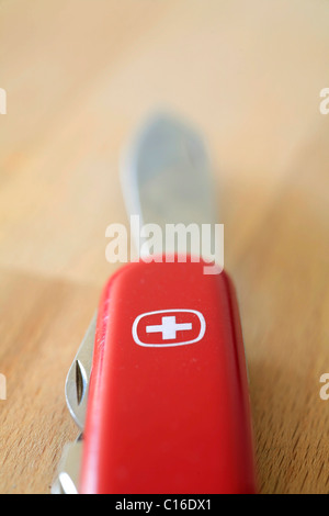 Swiss pocketknife, coltellino svizzero, con lama Foto Stock