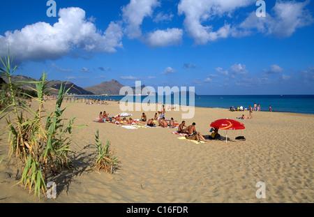Spiaggia di sabbia sul Porto Santo Island, Madeira, Portogallo, Europa