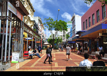 Area pedonale per Cuba Street, Wellington, Regione di Wellington, Isola del nord, Nuova Zelanda Foto Stock