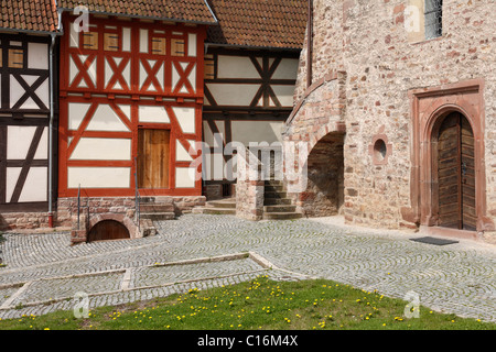 Wehrkirche Church in Diebach, Hammelburg town, Rhoen, Lower Franconia, Bavaria, Germany, Europe Foto Stock