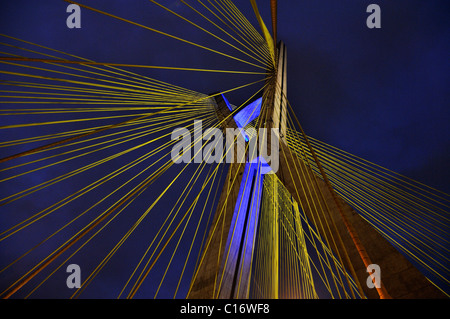 Octávio Frias de Oliveira ponte inaugurato il 10 maggio 2008, Rio Pinheiros, Morumbi distretto, Sao Paulo, Brasile, Sud America Foto Stock