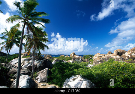 I bagni, una formazione di roccia su Virgin Gorda Isola, Isole Vergini Britanniche, Isole dei Caraibi Foto Stock