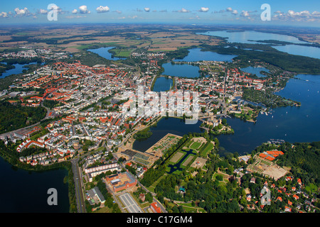 Vista aerea, Schwerin, Fauler lago, lago Ostorfer, Ziegelsee Lago, Meclemburgo Lake District, Meclemburgo-Pomerania Occidentale Foto Stock