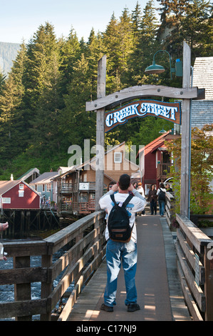 Ketchikan, Alaska. Creek Street Ketchikan, Alaska sudorientale. Foto Stock