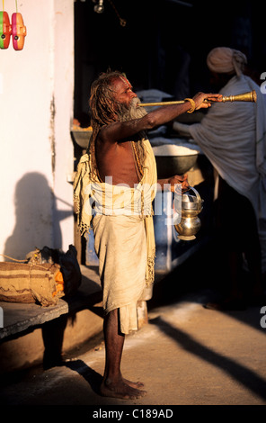 India Rajasthan, Pushkar, un Sadhu (hindu asceta) Foto Stock
