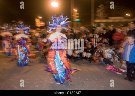 Desfile del Carnaval 2011, antroxu, en Gijón, Asturie. Foto Stock