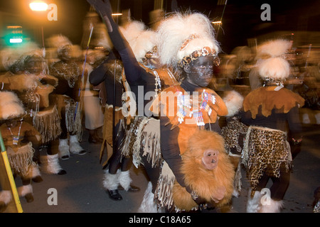 Desfile del Carnaval 2011, antroxu, en Gijón, Asturie. Foto Stock