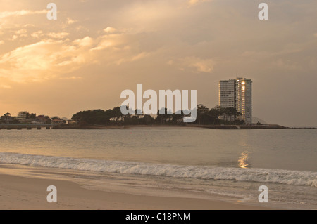 Isola Toralla nella Ría de Vigo. Vigo, Pontevedra, Galizia, Spagna. Foto Stock