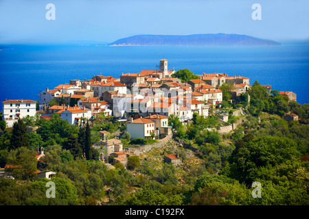 Beli città sulla collina, isola di Cres, Croazia Foto Stock