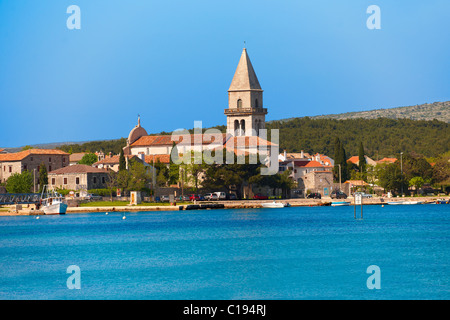 Campinale della chiesa di Osor Isola di Cres, Croazia Foto Stock