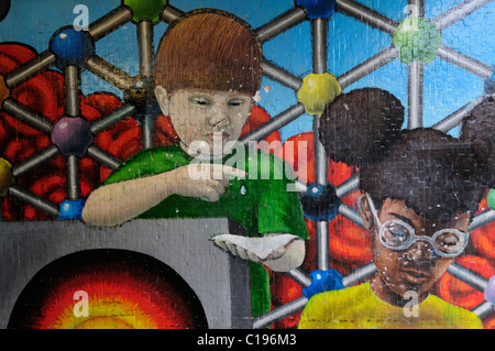 Street murale di Newmarket Road sottopassaggio, Cambridge, Inghilterra, Regno Unito Foto Stock
