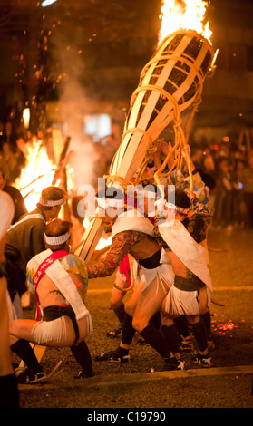 Kurama Festa del Fuoco Matsuri a Kyoto, Giappone Foto Stock