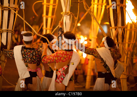 Kurama Festa del Fuoco Matsuri a Kyoto, Giappone Foto Stock