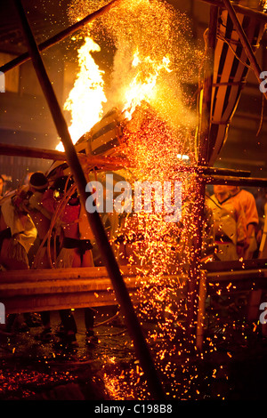 Kurama Festa del Fuoco Matsuri a Kyoto, Giappone Foto Stock