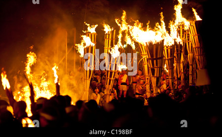 Kurama Festa del Fuoco Matsuri a Kyoto, Giappone Foto Stock