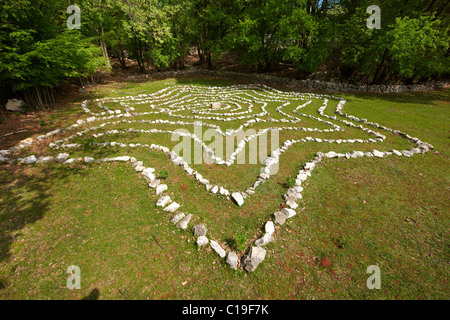 Isis il labirinto nella foresta Tramuntana, Isola di Cherso Croazia Foto Stock