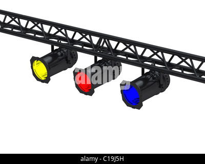 3D rendering luci spot su sfondo bianco Foto Stock
