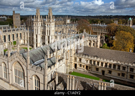 Veduta aerea l'All Souls College di Oxford, Oxfordshire, England, Regno Unito Foto Stock