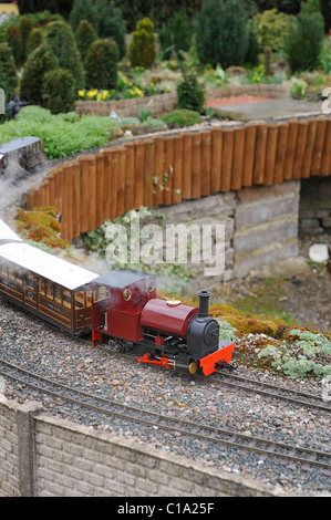 Modello in miniatura del treno a vapore del Regno Unito Inghilterra Foto Stock