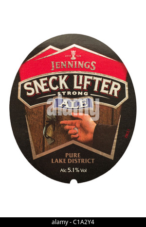 Jennings Snecklifter Strong Ale birra Etichetta flacone - corrente @ 2010. Foto Stock