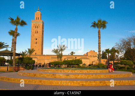 La moschea di Koutoubia centrale centrale di Marrakech Marocco Africa Foto Stock