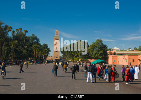 Djemaa el Fna Medina città vecchia centrale di Marrakech Marocco Africa Foto Stock