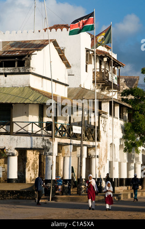 Scena Foreshore, Old Stone Town, Lamu, Kenya Foto Stock