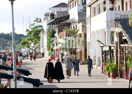 Scena Foreshore, Old Stone Town, Lamu, Kenya Foto Stock