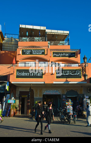 Djemaa el Fna Medina città vecchia centrale di Marrakech Marocco Africa Foto Stock