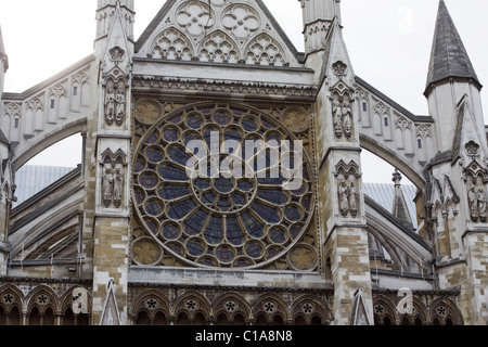 Finestra principale all'ingresso all'Abbazia di Westminster Foto Stock