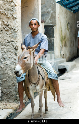 Scena di strada, Old Stone Town, Lamu, Kenya Foto Stock