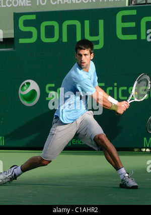 Novak Djokovic pratica per il Sony Ericsson Open Key Biscayne, Florida - 23.03.09 : Foto Stock