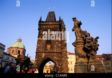 Repubblica Ceca, Praga, il Charles Bridge Foto Stock