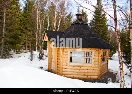 Barbecue piccola casa in montagna Foto Stock