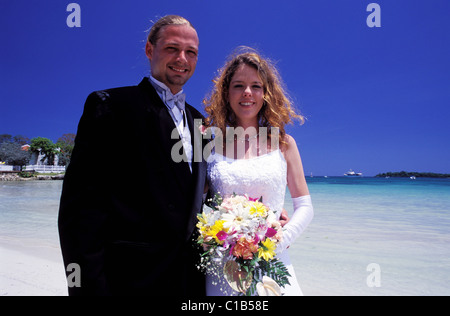 Giamaica, Westmoreland parrocchia, Negril Grand Lido Hotel Jason e Tarra Dean's Wedding Foto Stock