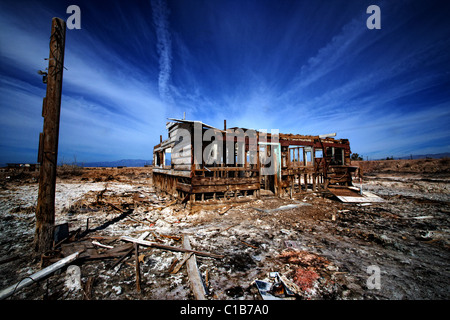 Casa abbandonata Salton Sea, California, Stati Uniti Foto Stock