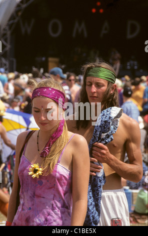 Due Hippies del festival Womad Foto Stock