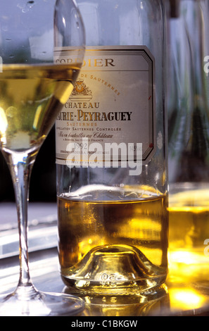 Il gusto di Bordeaux vino bianco (Sauternes 1992) Foto Stock