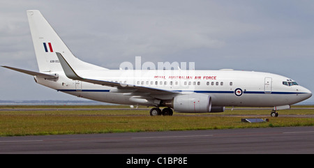 Royal Australian Air Force velivoli VIP - 34 SQN - Boeing 737 BBJ UN36-002, Auckland, Nuova Zelanda Foto Stock
