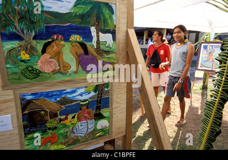 Francia, Polinesia francese, Hiva Hoa Isola, centro culturale Paul Gauguin ad Atuona Foto Stock