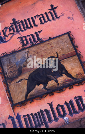 Messico, Queretaro stato, città di Queretaro, restaurant sign Foto Stock