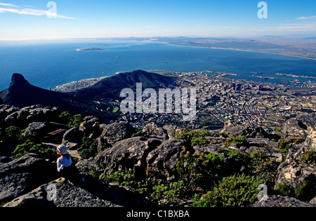 Sud Africa, Cape Peninsula, Città del Capo Visualizza dalla Montagna della Tavola Foto Stock